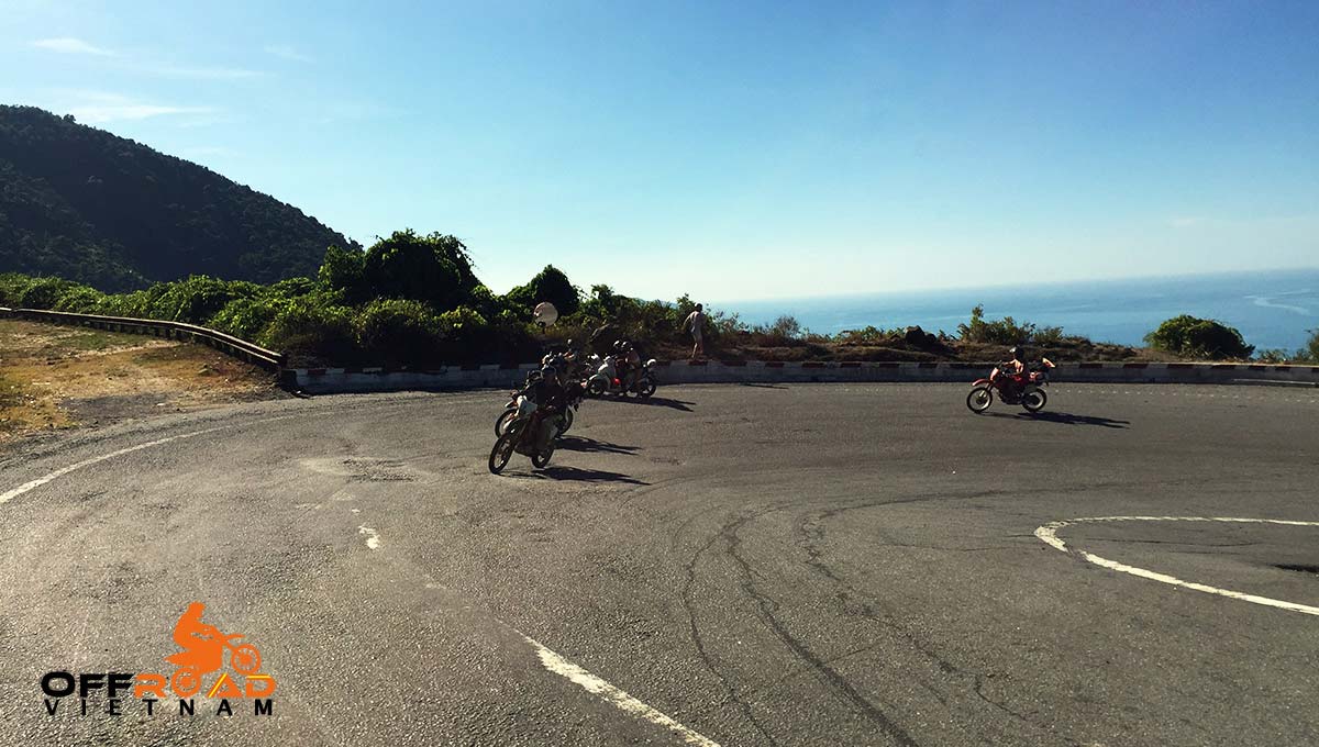 Ho Chi Minh trail road motorbike tours in 8 days. Hai Van pass between Hue and Hoi An.