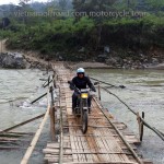 Offroad Vietnam Adventure Travel's off-road motorbike and motorcycle tours and scooter rentals, starting from Hanoi and ride Northern Vietnam mountains. Bamboo bridge is used when the water is low. This is only possible on a motorbike trip